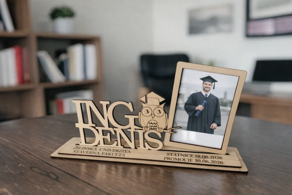 Drevený promočný stojan 🎓