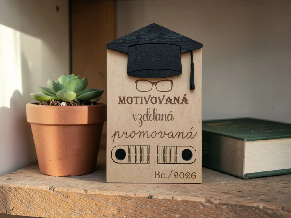 Drevený držiak na peniaze 🎓